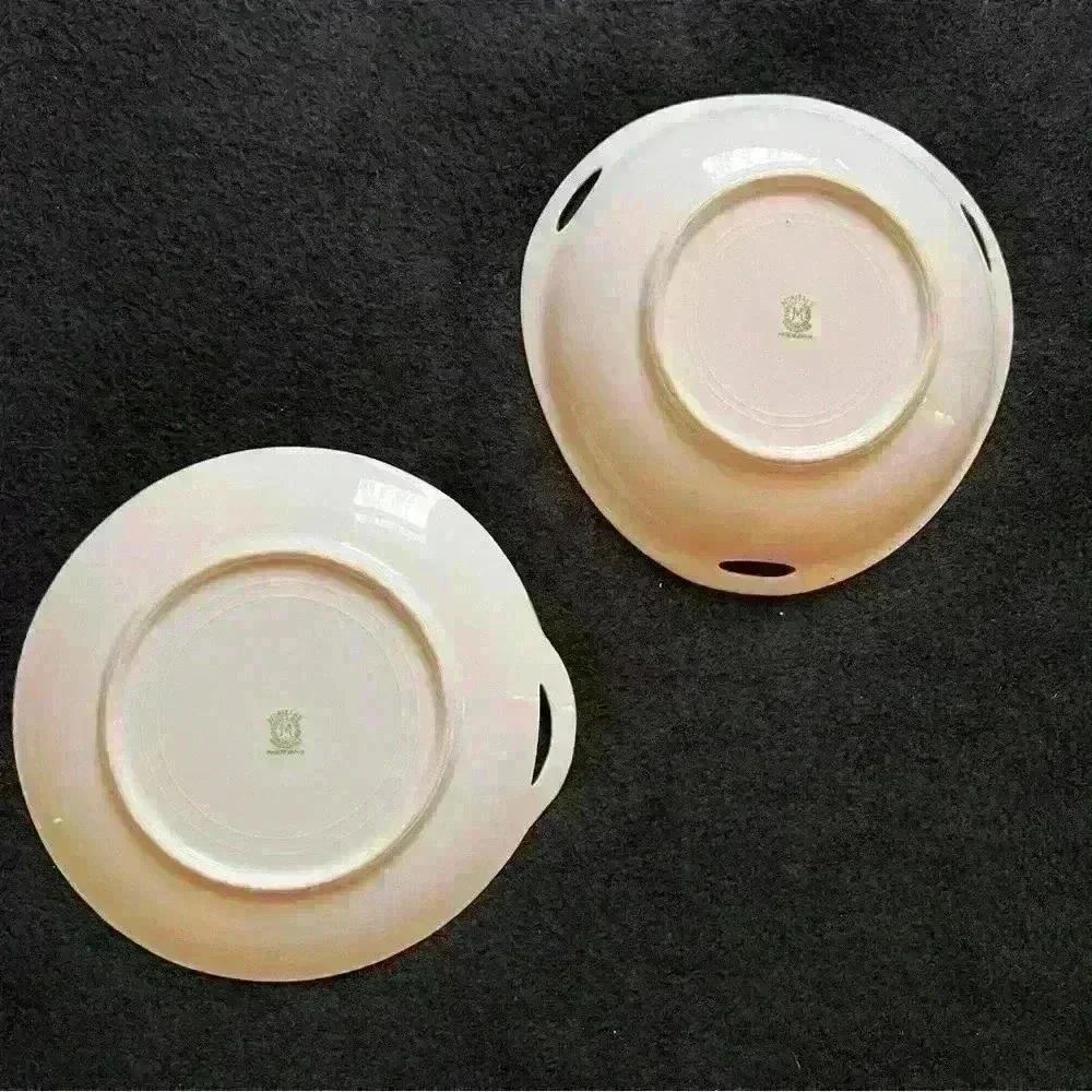 Vintage Noritake Decorative Plates- Pond Scene with Swans- Set of Two